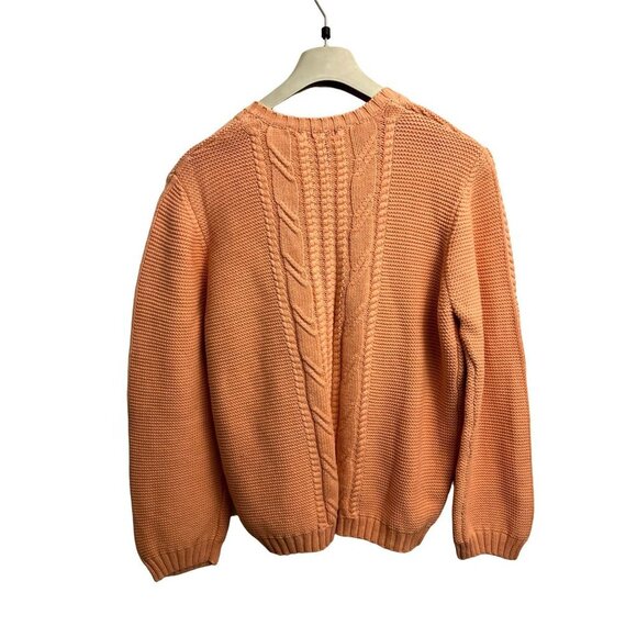 IZOD Cable Knitted V-Neck Pullover Chunky Pink/Orange Size XLarge - Picture 6 of 10